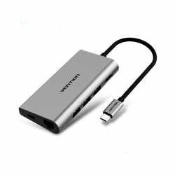 Cáp chuyển đổi Vention CMBHA USB-C sang HDMI+USB+SD+LAN