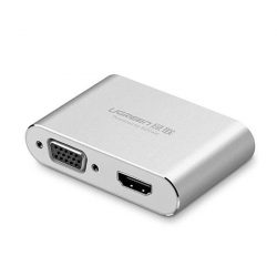 Bộ chuyển đổi Ugreen 30522 Lightning sang HDMI + VGA + Audio (Hàng chính hãng)