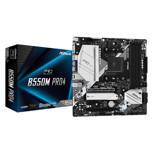 Mainboard Asrock B550M Pro 4 (AMD B550/ Socket AM4/ 4 khe ram) Mainboard Asrock B550M Pro 4 (AMD B550/ Socket AM4/ 4 khe ram)