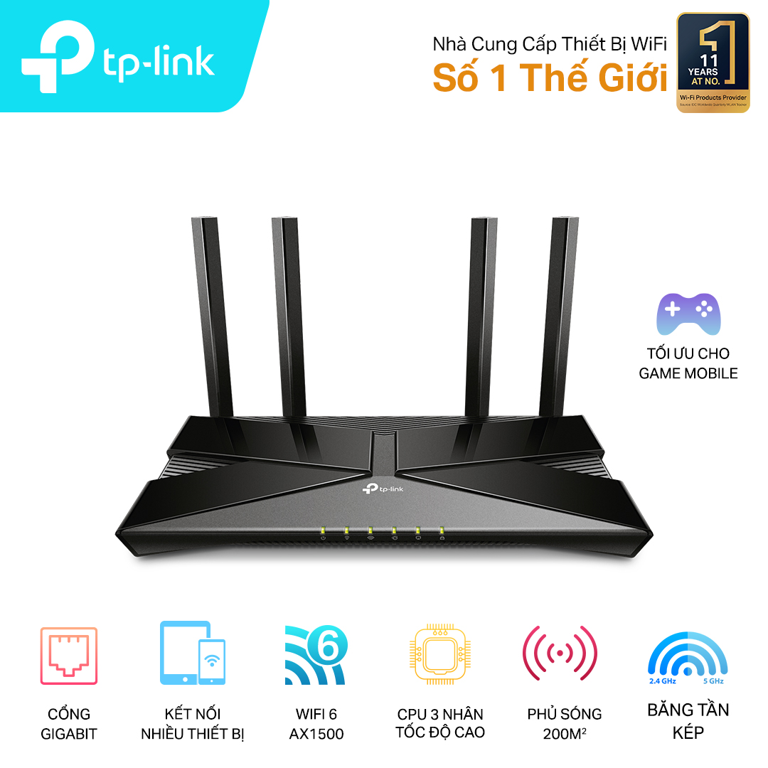 Bộ phát wifi 6 TP-Link Archer AX10 (Chuẩn AX/ AX1500Mbps/ 4 Ăng-ten ngoài/ Wifi Mesh/ 35 User) Bộ phát wifi 6 TP-Link Archer AX10 (Chuẩn AX/ AX1500Mbps/ 4 Ăng-ten ngoài/ Wifi Mesh/ 35 User)