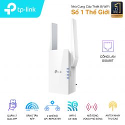 Bộ mở rộng sóng wifi TP-Link RE505X (Chuẩn AX/ AX1500Mbps/ 2 Ăng-ten ngoài/ Wifi Mesh/ 25 User)