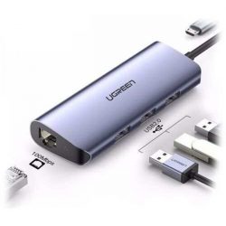 Bộ chia USB Ugreen 60719 1 ra 3 cổng USB 3.0 và 1 Lan Giga