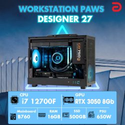 Máy tính PAWS DESIGNER 27 (Core i7/B760/16GB/RTX 3050 8Gb/650W)