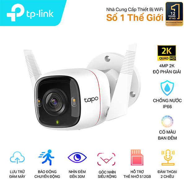 Camera ip wifi ngoài trời TP-Link Tapo C320WS (2K 4MP)