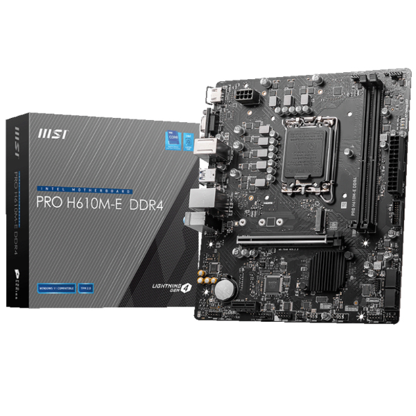 Mainboard MSI PRO H610M-E DDR4 (Intel H610/ Socket 1700/ M-ATX/ 2 khe ram/ DDR4)