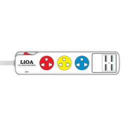Ổ cắm điện Lioa 3SN4A12W ( 4 cổng Type A )