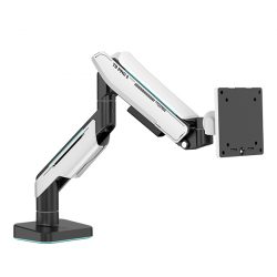 Giá treo màn hình Human motion T9 Pro 2 RGB w (1 màn hình/ 22inch - 43inch/ Trắng/ Gắn bàn)