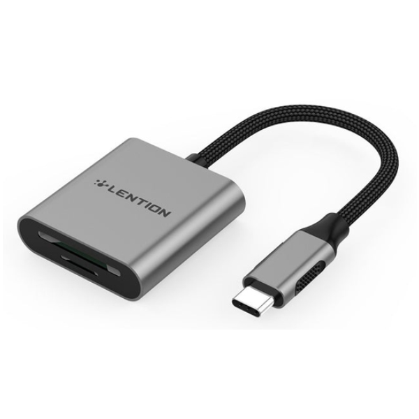 Đầu đọc thẻ Lention C8 USB-C to SD / Micro SD Card Reader hợp kim nhôm