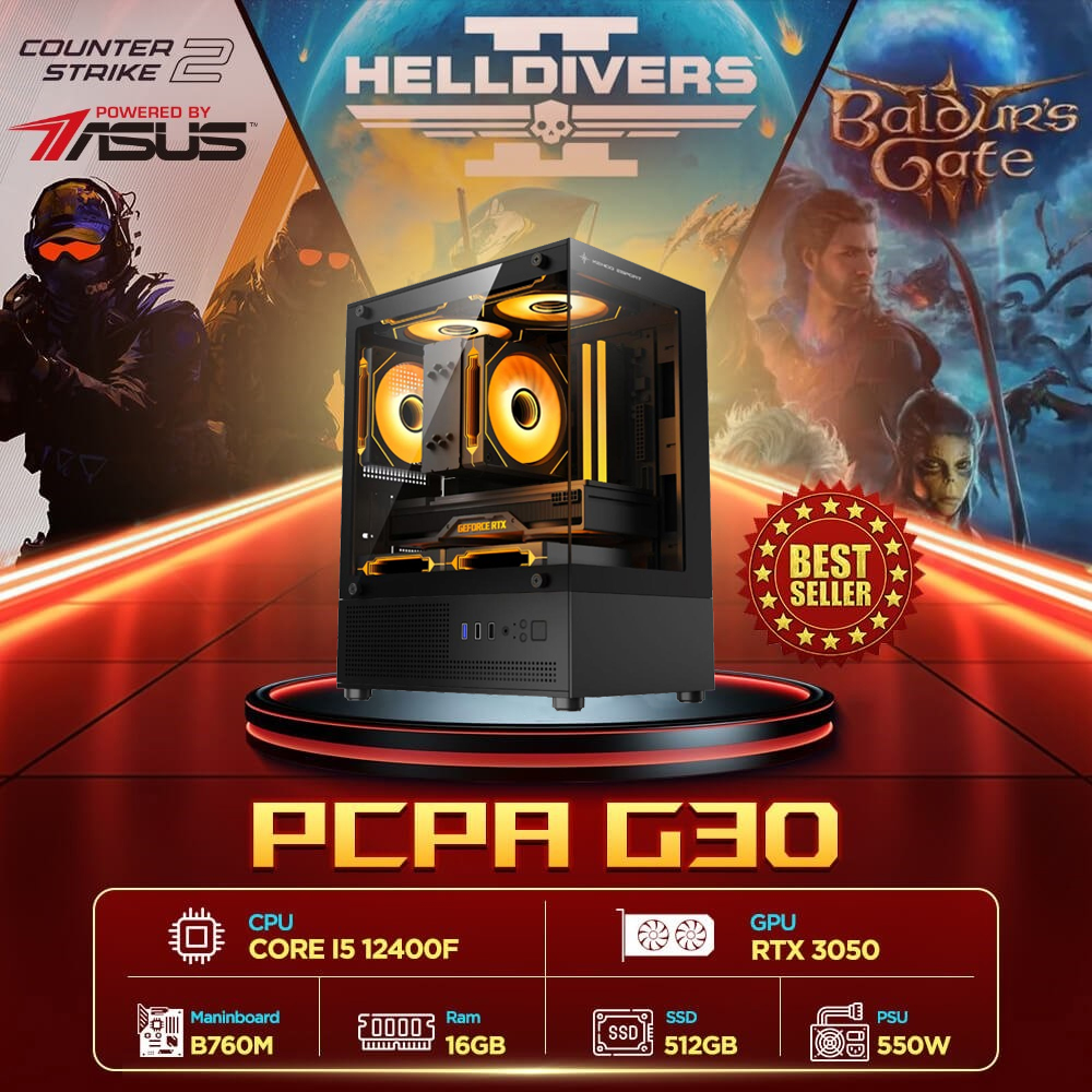 Máy tính PCPA G30 (i5 12400F/16GB/RTX 3050/550W) Máy tính PCPA G30 (i5 12400F/16GB/RTX 3050/550W)
