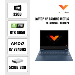Laptop HP Gaming Victus 16-s0141AX - 9Q988PA (R7 7840HS/ 32GB/ 512GB SSD/ RTX 4050 6GB/ 16.1 inch FHD/ 144Hz/ Win11/ Xanh)