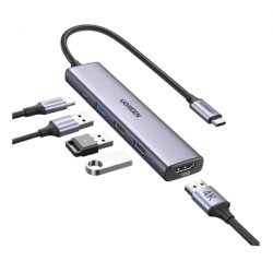 Bộ chuyển Ugreen 15495 USB-C (Type C) sang HDMI, USB3.0, 2x USB2.0, PD