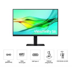 Màn hình đồ họa Samsung ViewFinity LS32D604UAEXXV (32Inch/ QHD (2560x1440)/ 5ms/ 100HZ/ 350cd/m2/ IPS)