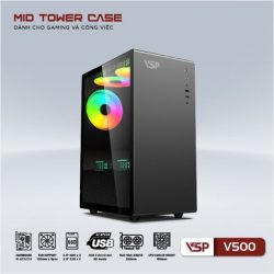 Vỏ máy tính VSP V500 - Đen (Mini Tower/ M-ATX)