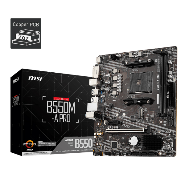 Mainboard MSI B550M-A PRO (AMD B550/ Socket AM4/ M-ATX/ 2 khe ram/ DDR4) Mainboard MSI B550M-A PRO (AMD B550/ Socket AM4/ M-ATX/ 2 khe ram/ DDR4)
