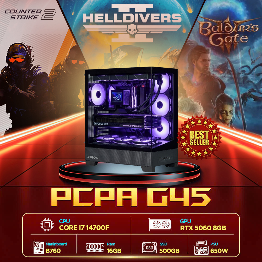 Máy tính PCPA G45 (Core i7/16GB/RTX 5060 8Gb/650W) Máy tính PCPA G45 (Core i7/16GB/RTX 5060 8Gb/650W)