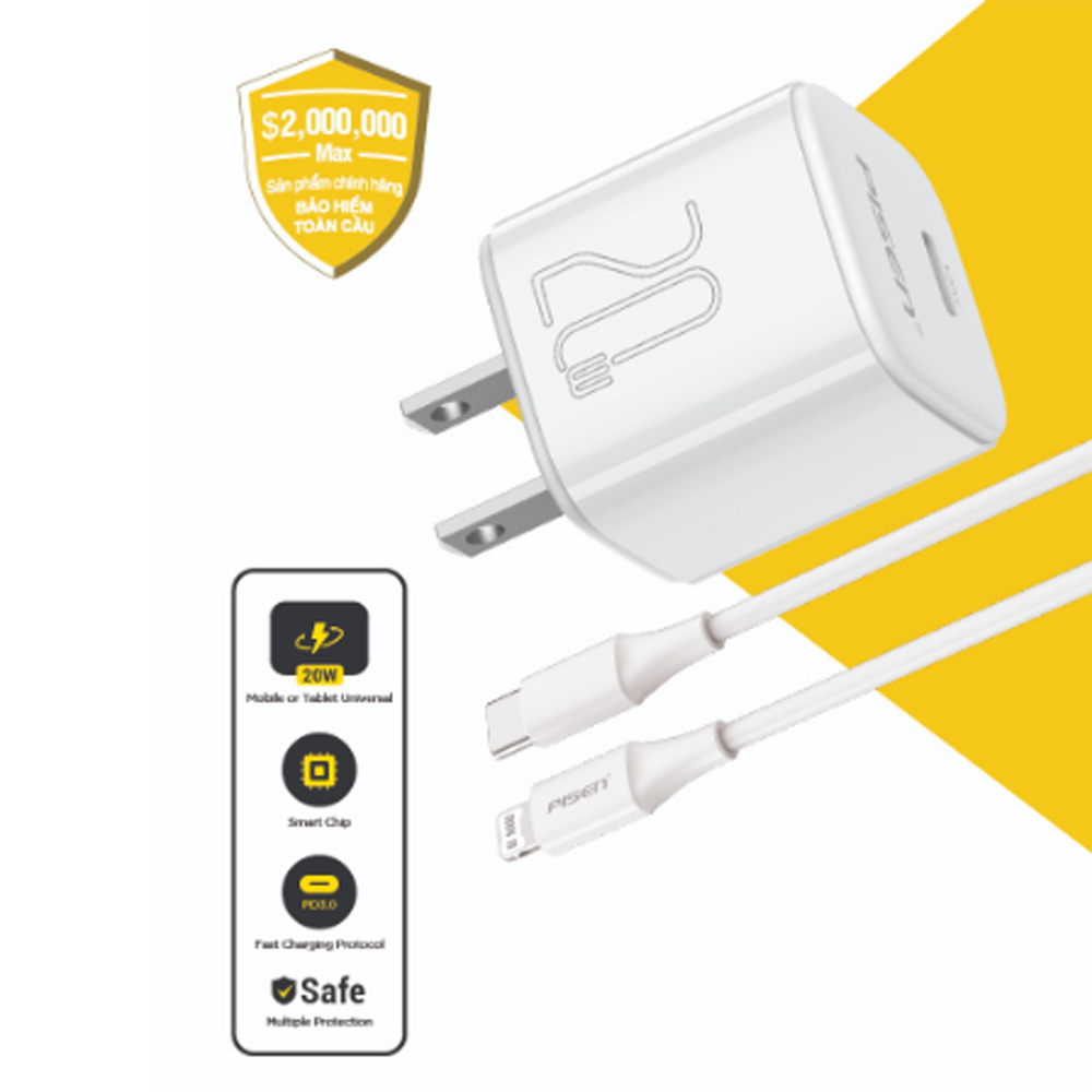 Củ sạc Pisen type C 20W TS-C165