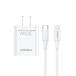 Củ sạc Pisen type C 30W TS-C160 (kèm cáp type-C - Lightning)