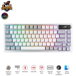 Bàn phím cơ Asus ROG Azoth Wireless White NX Red switch (LED RGB/ Trắng)