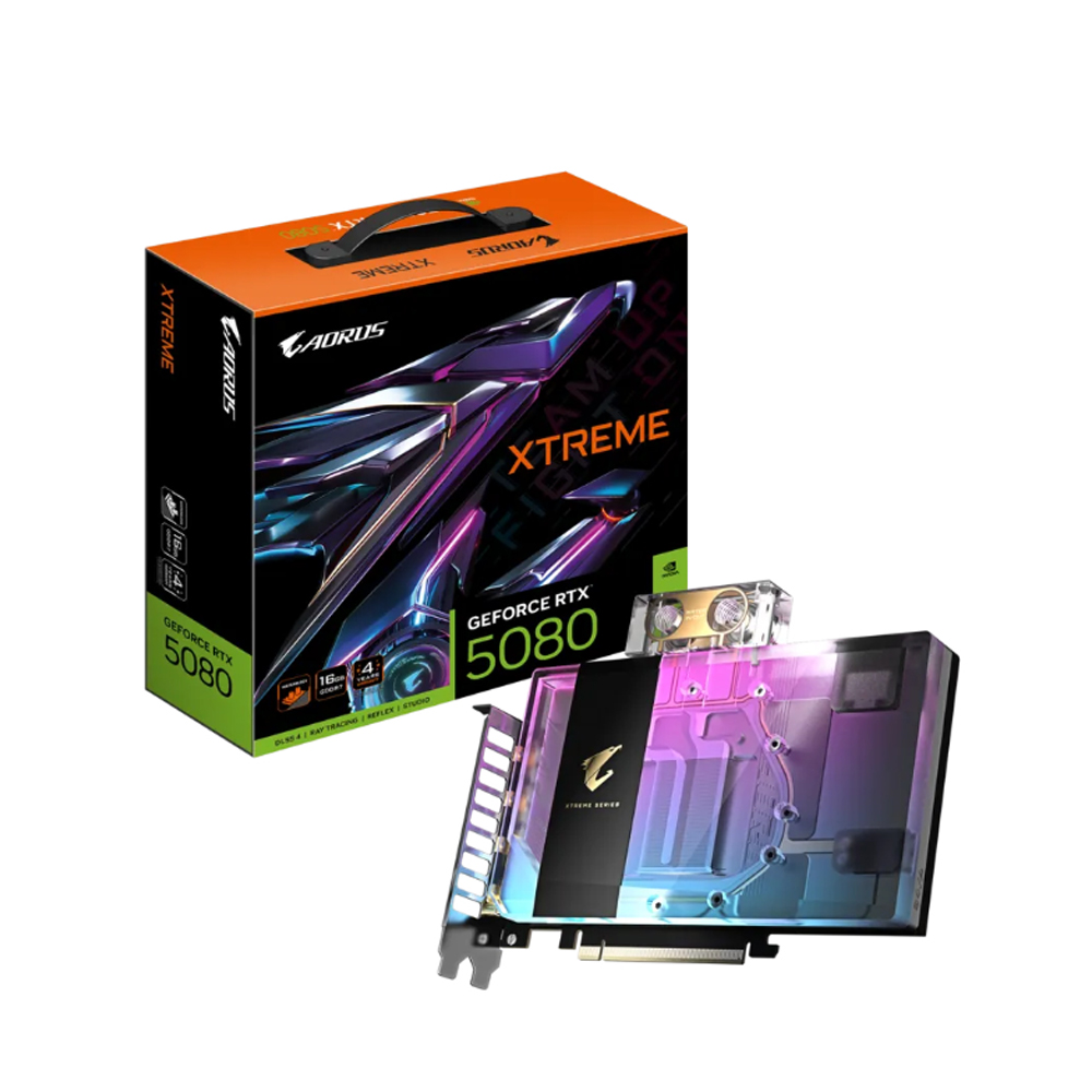 Card đồ họa Gigabyte AORUS GeForce RTX 5080 XTREME WATERFORCE WB 16G (GDDR7/ 256 bit)