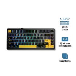 Bàn phím cơ Aula 3 MODE F75 Đen + Xanh đậm + Cam Reaper Switch