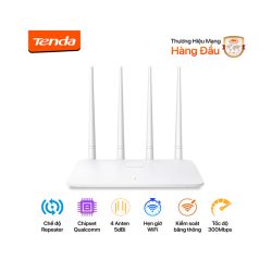 Bộ phát wifi Tenda F6 (Chuẩn N/ 300Mbps/ 4 Ăng-ten ngoài/ 15 User)