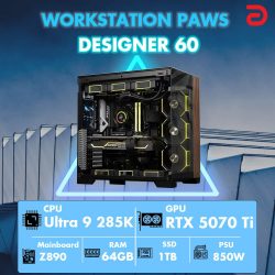 Máy tính PAWS DESIGNER 60 (Core Ultra 9 285K/Z890/64GB/RTX 5070 TI)
