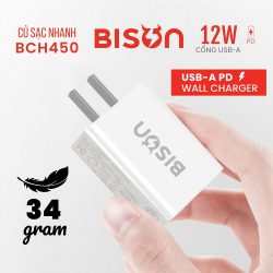 Củ sạc Bison USB 12W BCH450