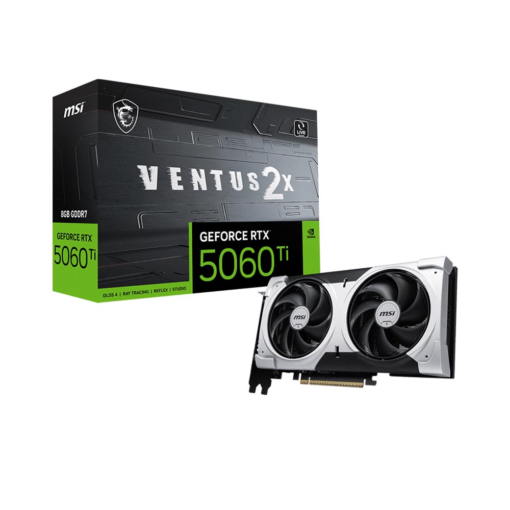 Card đồ họa MSI GeForce RTX 5060 Ti 8G VENTUS 2X PLUS (GDDR7/ 128 bit)