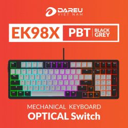 Bàn phím cơ Dareu EK98X Black Grey Optical switch