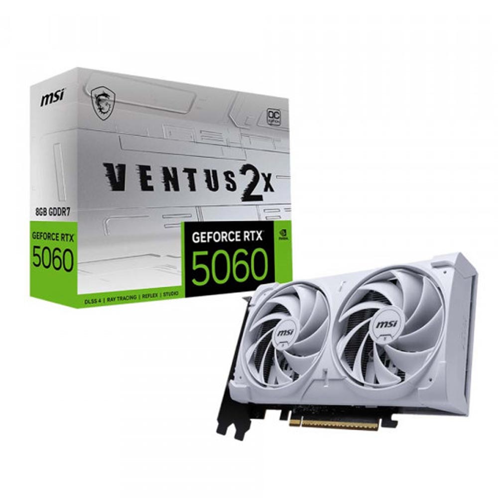 Card đồ họa MSI GeForce RTX 5060 8G VENTUS 2X OC WHITE (GDDR7/ 128 bit)