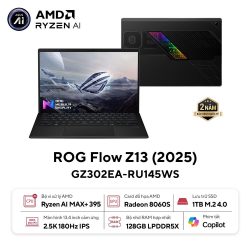 Laptop Asus Gaming ROG Flow GZ302EA-RU145WS (Ryzen AI MAX+ 395/ 128GB/ 1TB SSD/ 13.4 inch 2.5K Touch/ 180Hz/ Win 11/ Office/ Black/ Vỏ nhôm/ Túi/ Sạc nhanh)