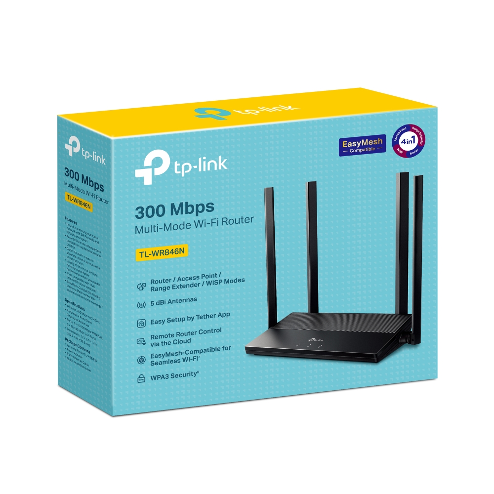 Bộ phát wifi TP-Link TL-WR846N (Chuẩn N/ 300Mbps/ 4 Ăng-ten ngoài/ 15 User) Bộ phát wifi TP-Link TL-WR846N (Chuẩn N/ 300Mbps/ 4 Ăng-ten ngoài/ 15 User)