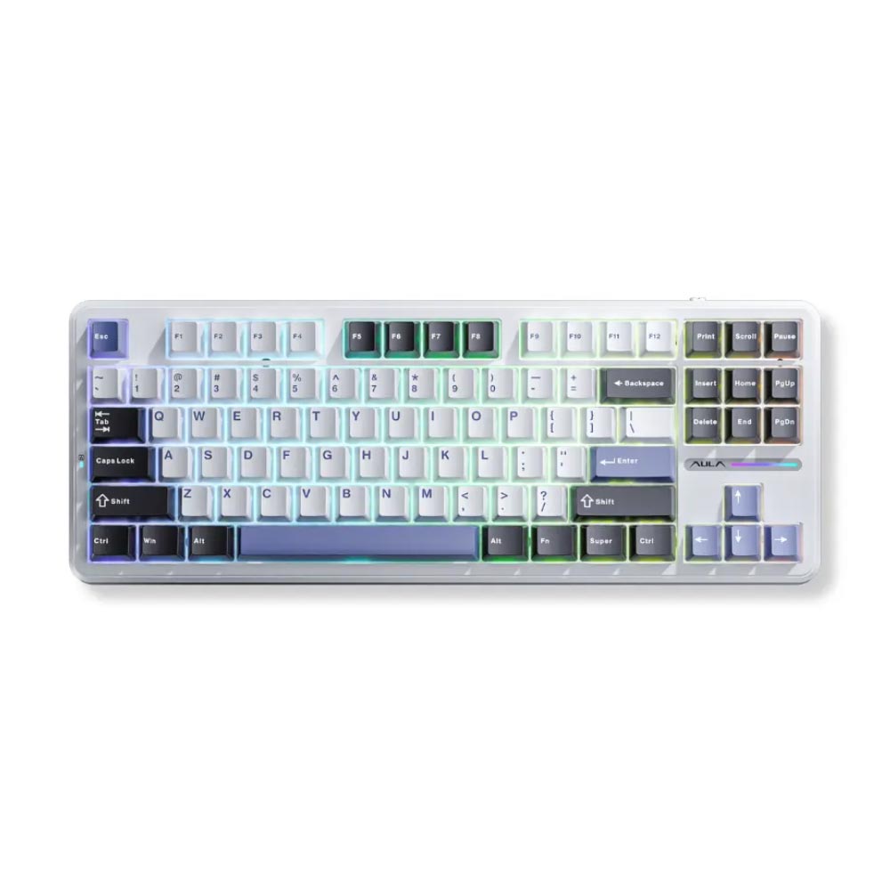 Bàn phím cơ Aula 3 MODE F87 Đen Trắng Xanh Dương Grey Wood V3 switch (Bluetooth/Wireless)