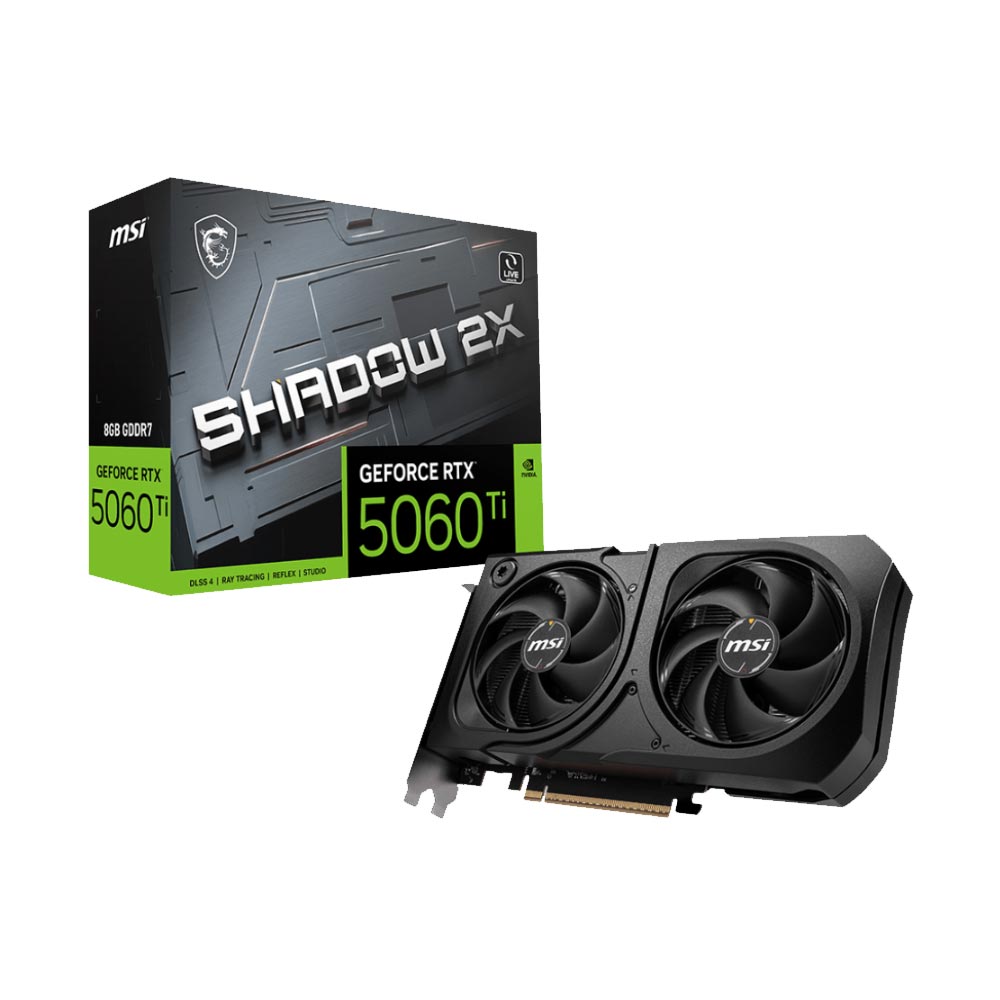 Card đồ họa MSI GeForce RTX 5060 Ti 8G SHADOW 2X PLUS (GDDR7/ 128 bit)