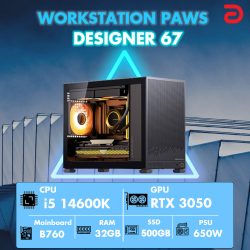 Máy tính PAWS DESIGNER 67 (Core i5 14600K/B760/32GB/RTX 3050 8Gb)