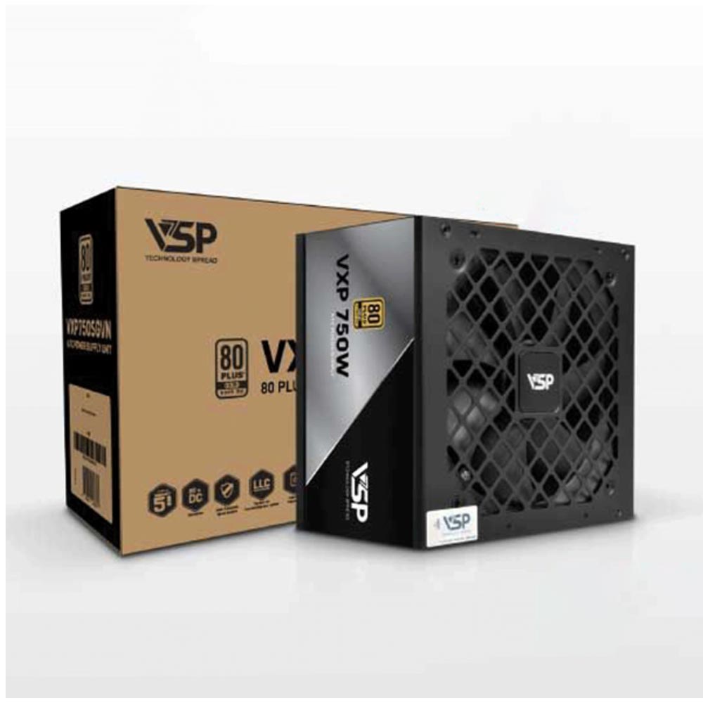 Nguồn máy tính VSP VXP 750W SGVN Gold 230V (80 Plus Gold/ Full-Modular/ ATX/ Đen) Nguồn máy tính VSP VXP 750W SGVN Gold 230V (80 Plus Gold/ Full-Modular/ ATX/ Đen)