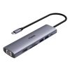 Bộ chuyển đổi Rapoo XD71 USB-C sang HDMI, USB-C, USB 3.0 x2, Lan Gigabit, PD, TF