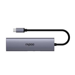 Bộ chuyển đổi Rapoo XD61 USB-C sang HDMI, USB-C, USB 3.0 x2, PD, TF