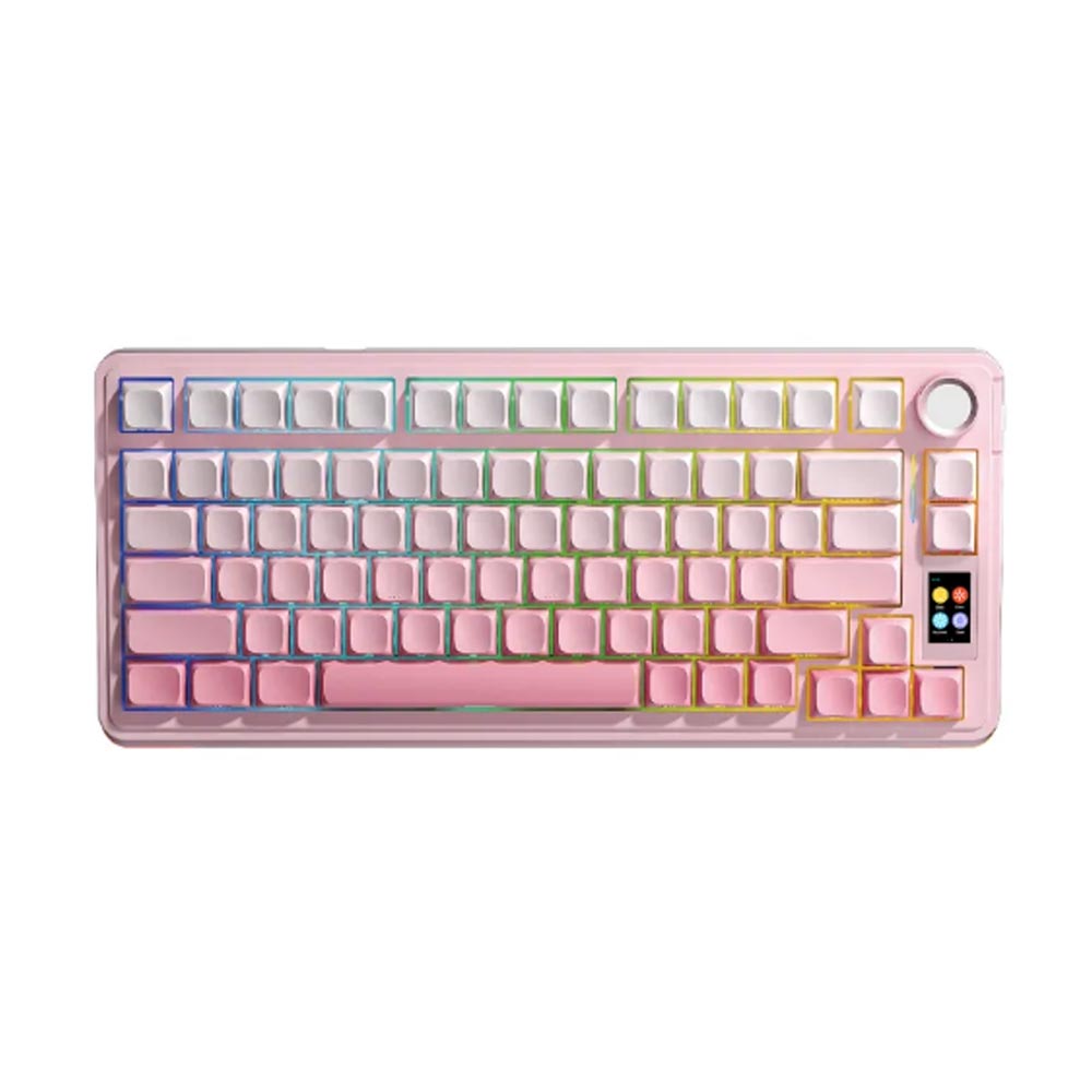 Bàn phím cơ Aula 3 MODE S75 PRO màu Hồng gradient Grey Wood V3 Switch