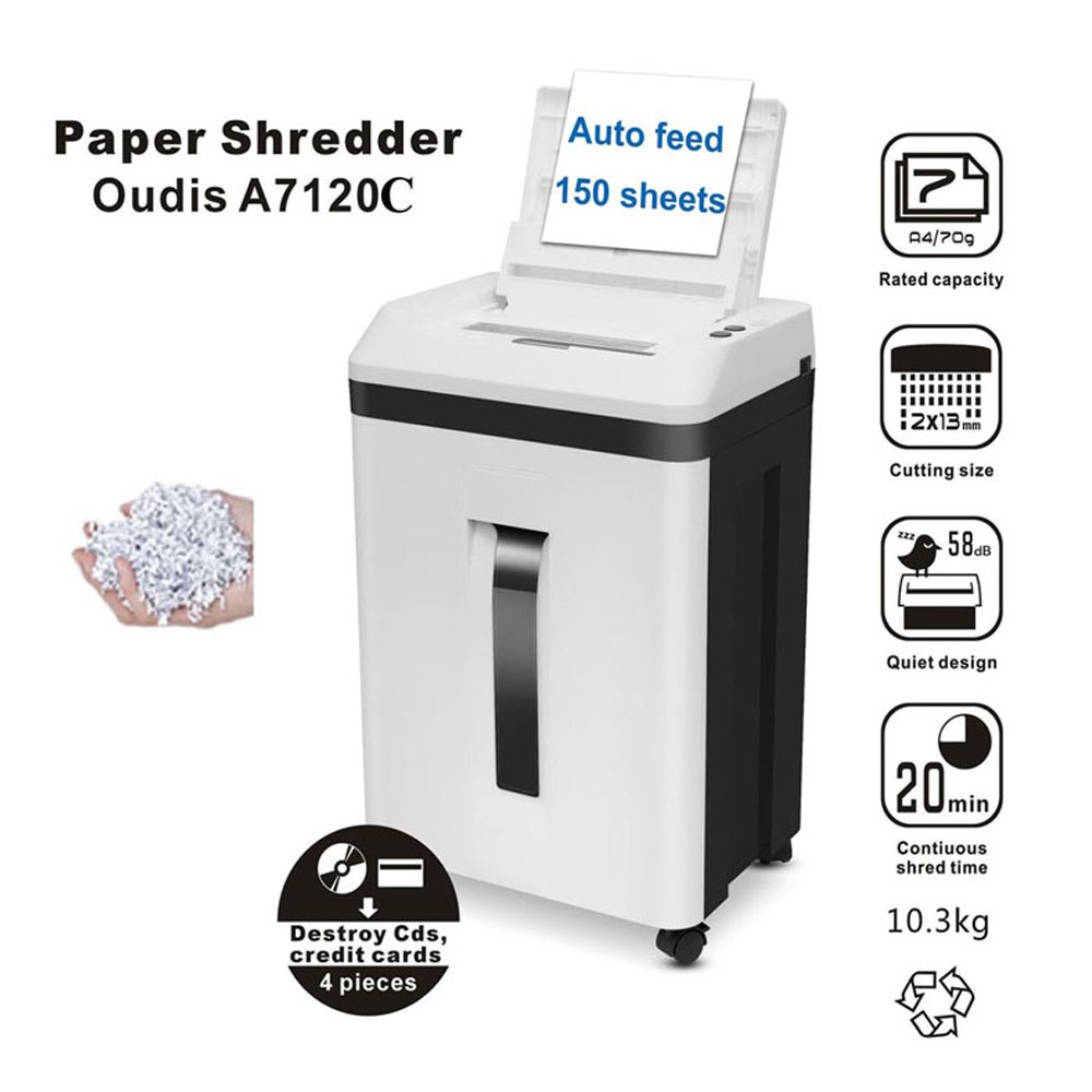 Máy hủy tài liệu OUDIS A7120C (Hủy vụn/ 8 Tờ/lần/ A4/A5) Máy hủy tài liệu OUDIS A7120C (Hủy vụn/ 8 Tờ/lần/ A4/A5)