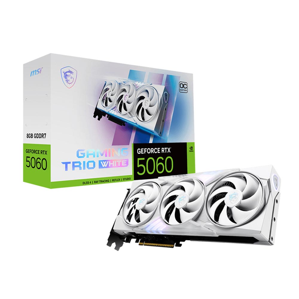 Card đồ họa MSI GeForce RTX 5060 8GB GAMING TRIO OC WHITE (GDDR7/ 128 bit)