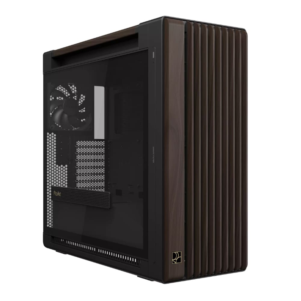 Vỏ máy tính Asus ProArt PA602 Wood Edition Modern Black - Tempered Glass Panel (Mid Tower/ E-ATX)