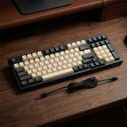 Bàn phím cơ Newmen GM328Pro White-grey, Red switch (LED Rainbows/ Xám, Trắng)