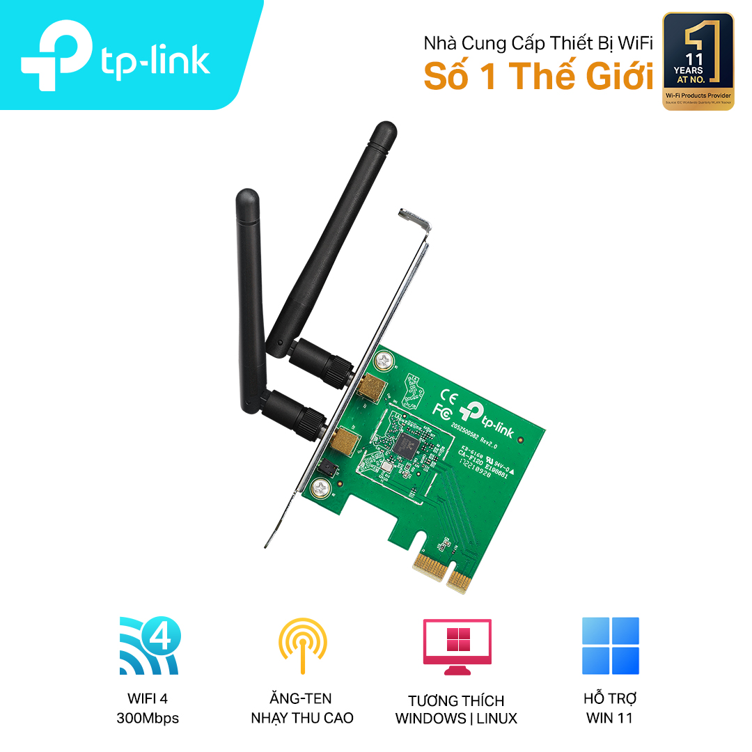 Cạc mạng không dây TP-Link PCI-E TL-WN881ND (Chuẩn N/ 300Mbps/ 2 Ăng-ten ngoài) Cạc mạng không dây TP-Link PCI-E TL-WN881ND (Chuẩn N/ 300Mbps/ 2 Ăng-ten ngoài)