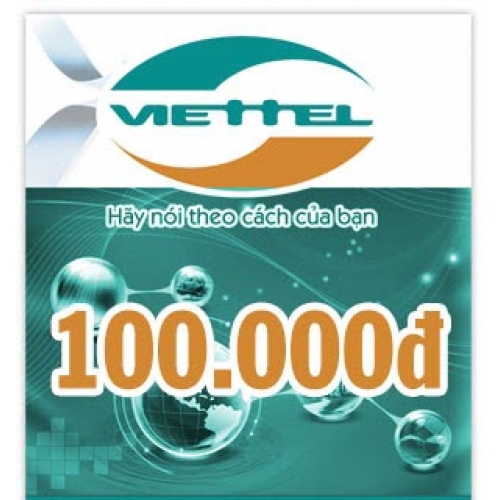 Thẻ điện thoại Viettel 100.000 đồng Thẻ điện thoại Viettel 100.000 đồng