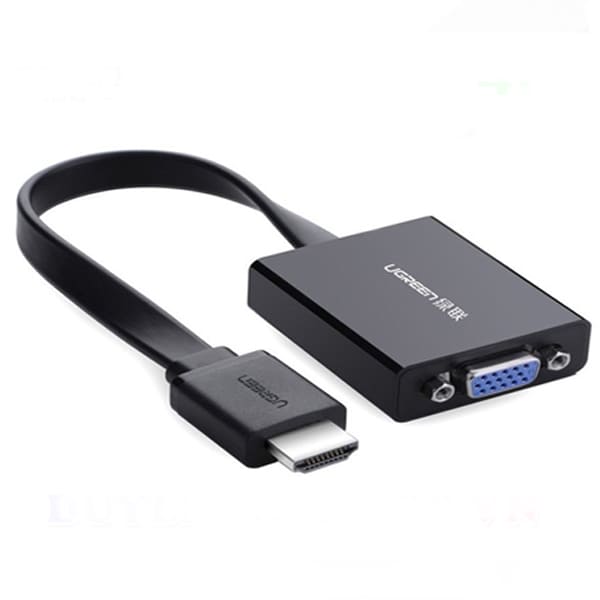 Cáp chuyển Ugreen 40248 HDMI sang VGA + Audio và micro USB (đen)