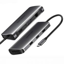 Bộ chuyển đổi Ugreen 40873 USB Type-C sang HDMI, VGA, LAN