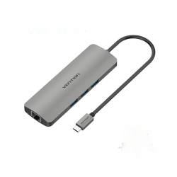 Cáp chuyển Vention CHFHA từ USB-C (Type C) sang Lan + 3 cổng USB3.0