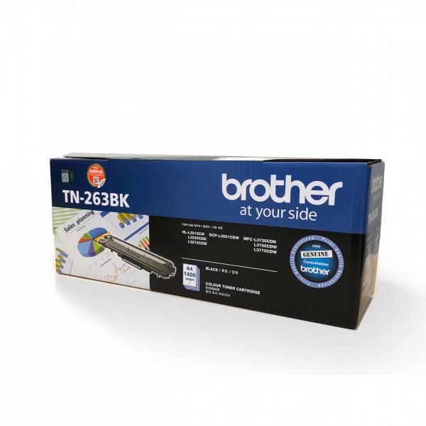 Mực in laser Brother TN-263BK (Dùng cho máy HL-L3230CDN/ DCP-L3551CDW/ MFC-L3750CDW) Mực in laser Brother TN-263BK (Dùng cho máy HL-L3230CDN/ DCP-L3551CDW/ MFC-L3750CDW)