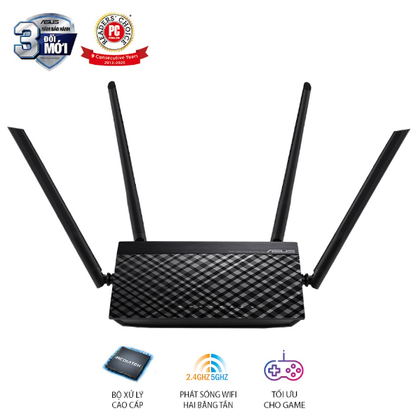 Bộ phát wifi Asus RT-AC750L (Chuẩn AC/ AC750Mbps/ 4 Ăng-ten ngoài/ 25 User) Bộ phát wifi Asus RT-AC750L (Chuẩn AC/ AC750Mbps/ 4 Ăng-ten ngoài/ 25 User)